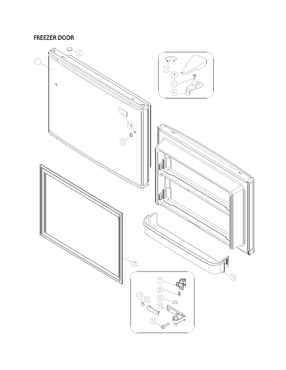 Kenmore 11161212614 freezer door diagram