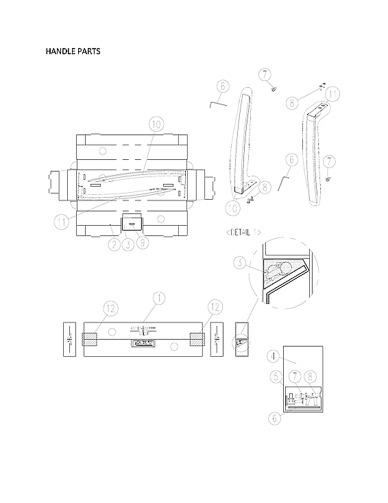 Kenmore 11161212614 handle parts diagram