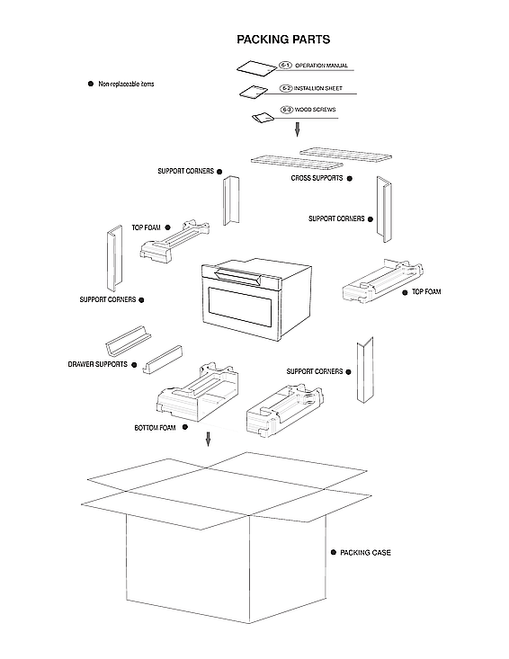 Sharp SMD2470ASYD packing parts diagram