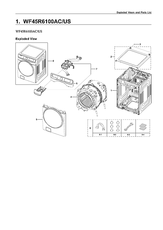 Samsung WF45R6100AC/US-03 main assy diagram