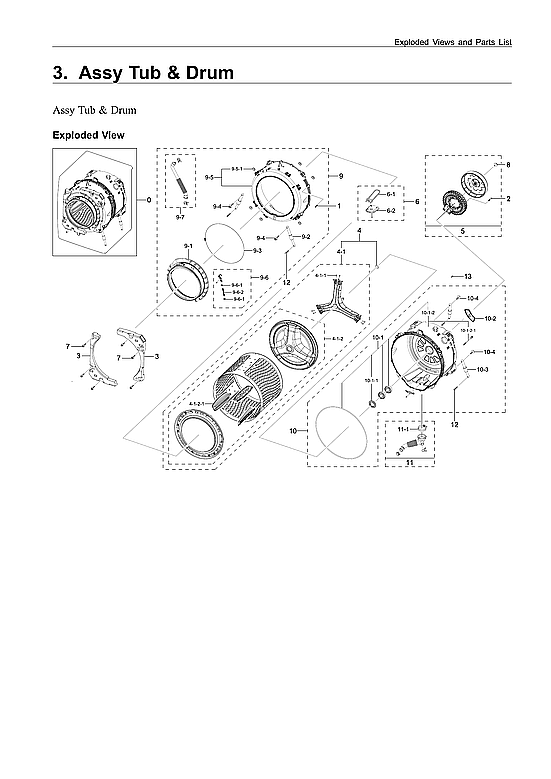 Samsung WF45R6100AC/US-03 tub & drum assy diagram