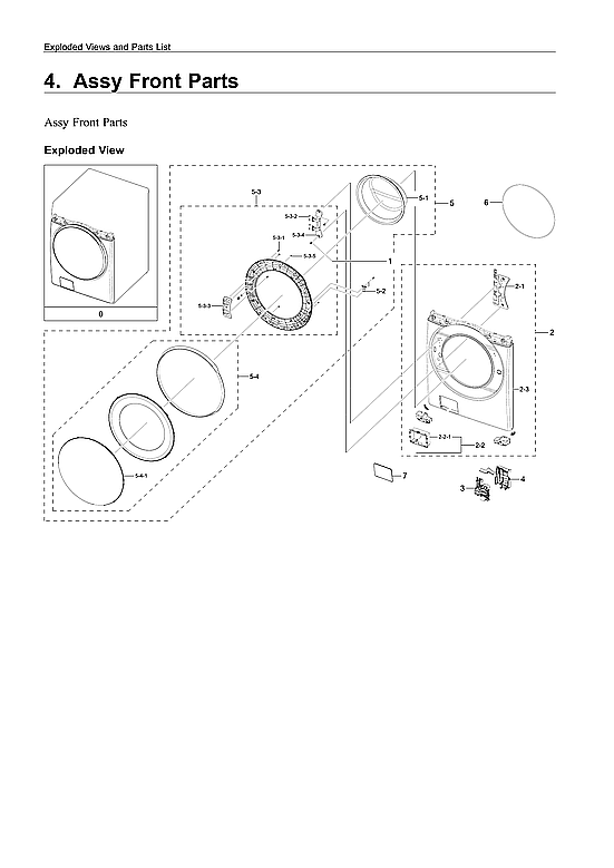 Samsung WF45R6100AC/US-03 front assy diagram