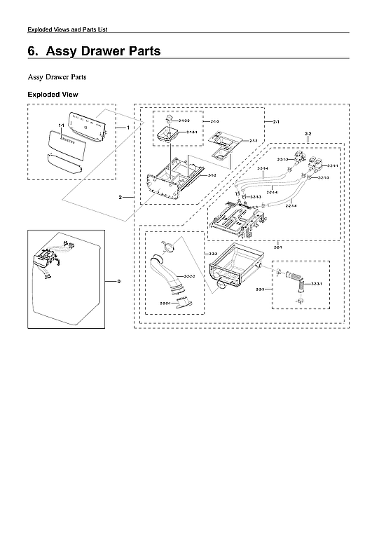 Samsung WF45R6100AC/US-03 drawer assy diagram