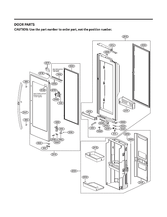 LG SRFVC2416S/00 door parts diagram