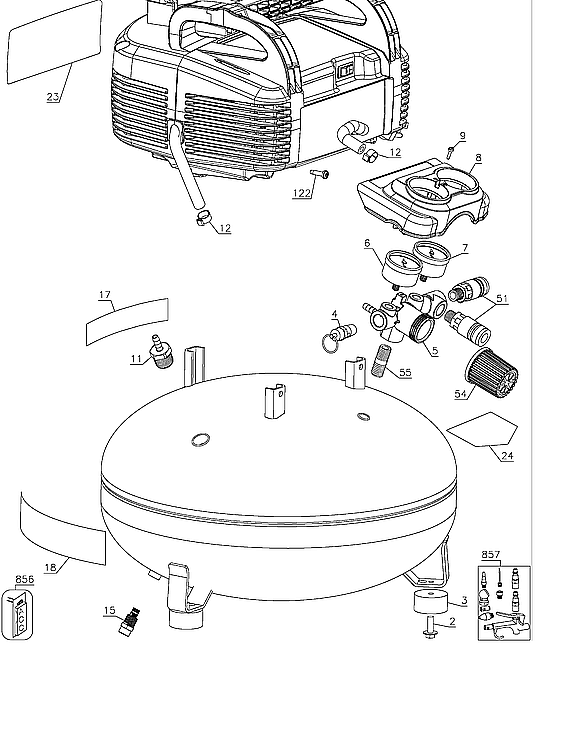 Craftsman CMEC6150 tank/manifold/regulator diagram