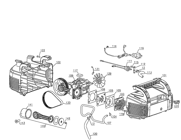 Craftsman CMEC6150 pump/fan motor/power cord diagram