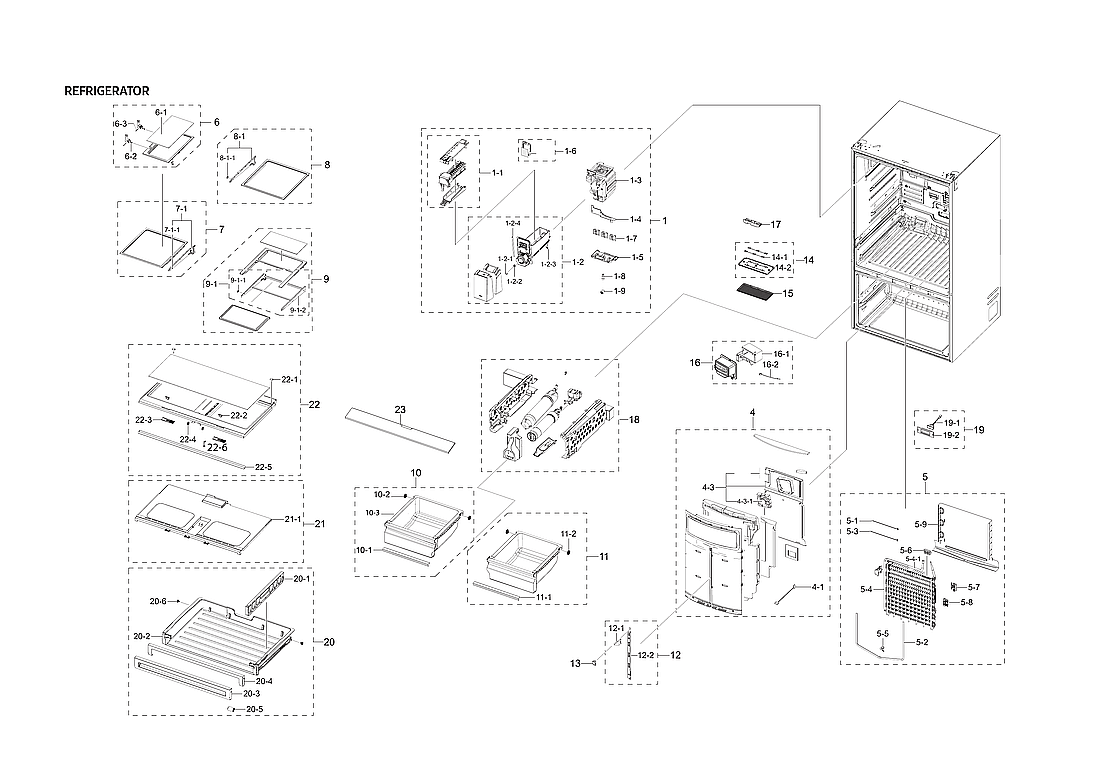 Samsung RF23R6201SR/AA-55 refrigerator parts diagram