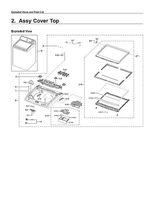 Samsung WA45T3400AV/A4-00 top cover assy diagram