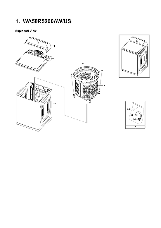 Samsung WA50R5200AW/US-03 main assy diagram