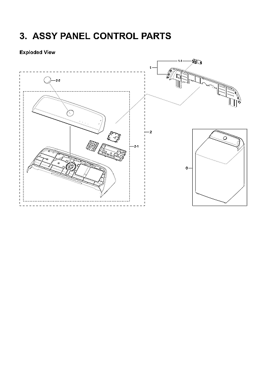 Samsung WA50R5200AW/US-03 control panel assy diagram