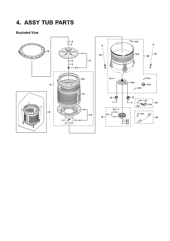 Samsung WA50R5200AW/US-03 tub assy diagram