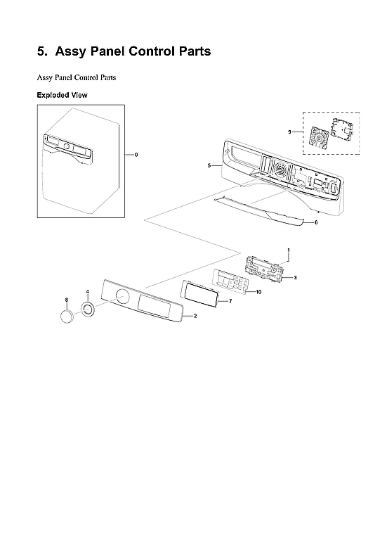 Samsung WF50R8500AV/US-01 control panel assy diagram