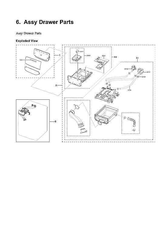 Samsung WF50R8500AV/US-01 drawer assy diagram