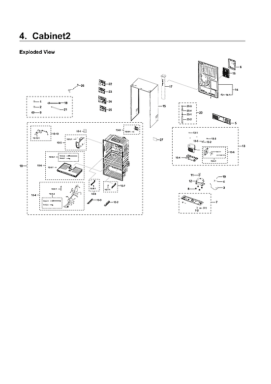 Samsung RF22NPEDBSR/AA-03 cabinet 2 parts diagram