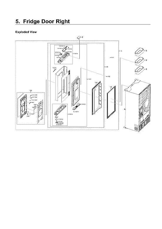 Samsung RF22NPEDBSR/AA-03 right refrigerator parts diagram