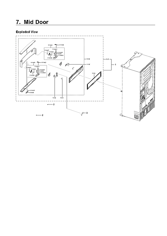 Samsung RF22NPEDBSR/AA-03 mid door parts diagram