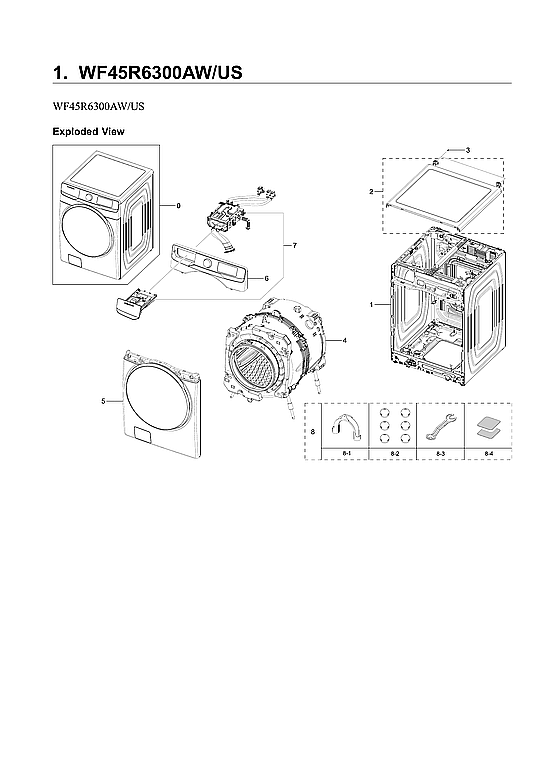 Samsung WF45R6300AW/US-03 main assy diagram