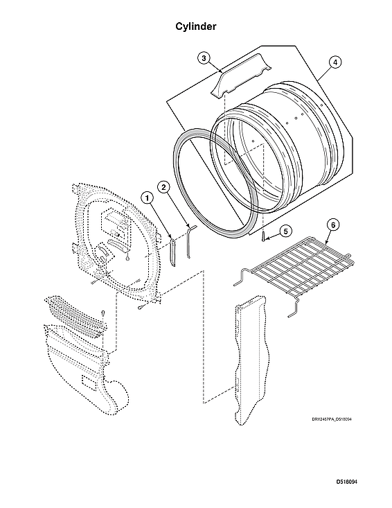 Speed Queen ADE3SRGS175TW01-START-S#2001000001 cylinder diagram