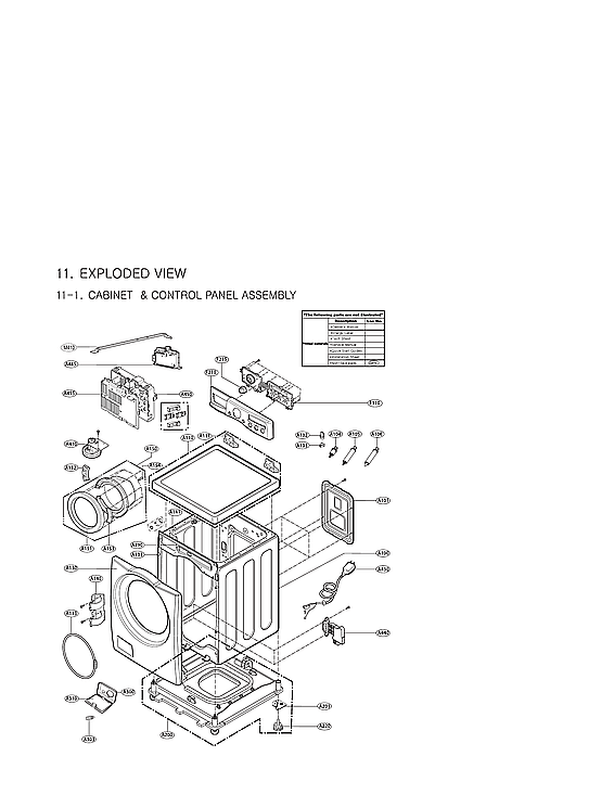 Kenmore 79641162211 cabinet & control panel assy diagram