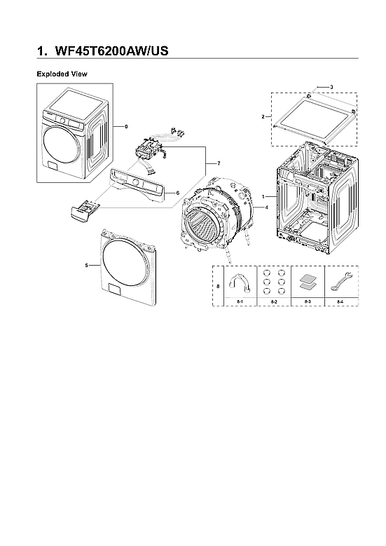 Samsung WF45T6200AW/US-03 main assy diagram