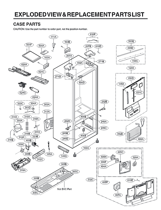 LG LRMVS2806S/01 case parts diagram