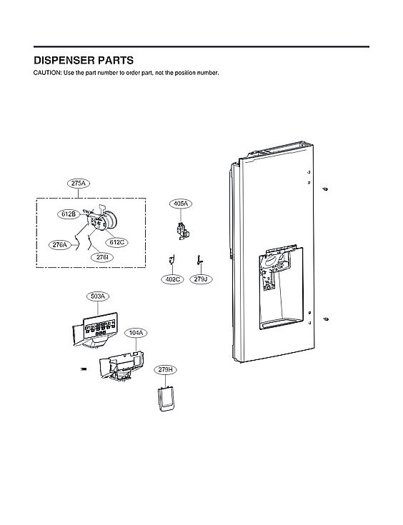 LG LRMVS2806S/01 dispenser parts diagram