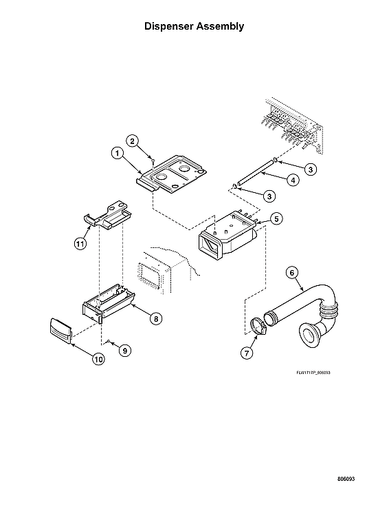 Speed Queen ATEE9ASP175TW01 dispenser assy diagram