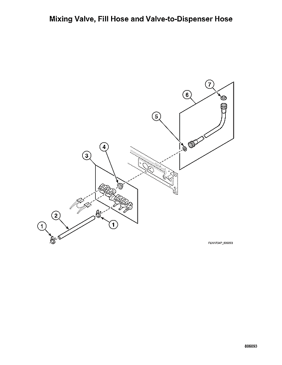 Speed Queen ATEE9ASP175TW01 mixing valve/fill hose/valve-to-dispenser hose diagram