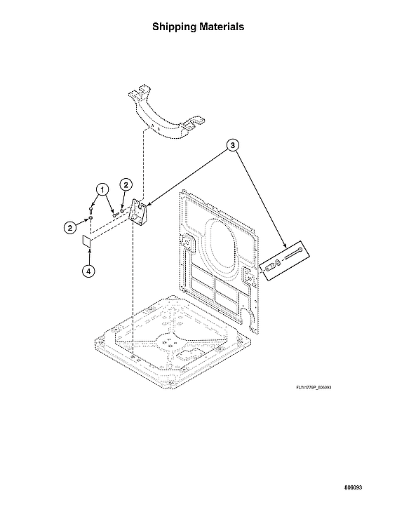 Speed Queen ATEE9ASP175TW01 shipping materials diagram