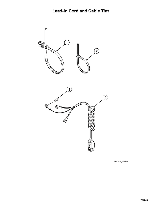Speed Queen AWN43RSN116TW01 lead-in cord/cable ties diagram