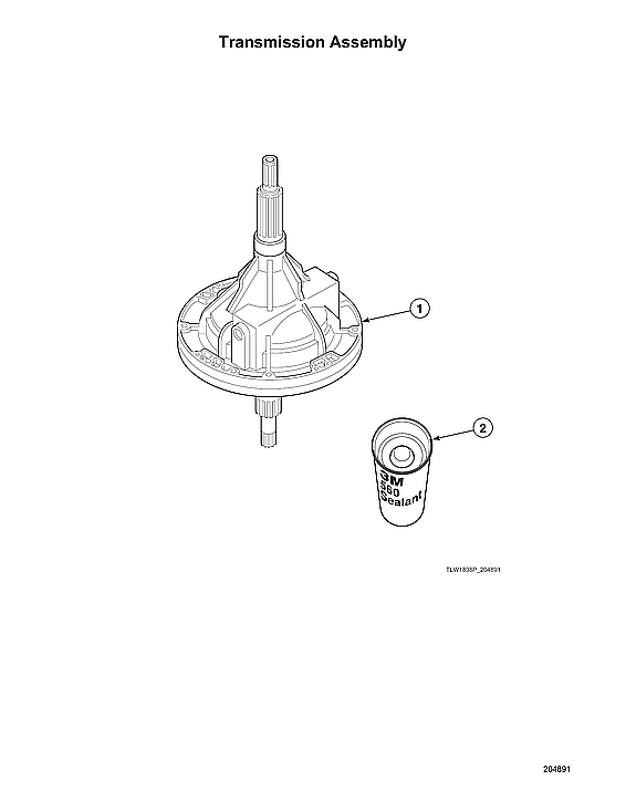 Speed Queen AWN632SP116TW02 transmission assy diagram