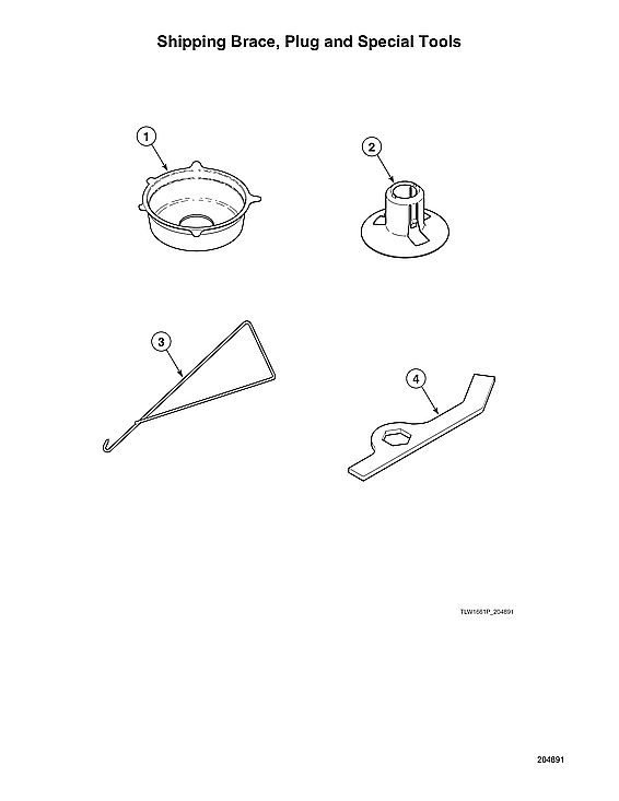 Speed Queen AWN632SP116TW02 shipping brace/plug/special tools diagram