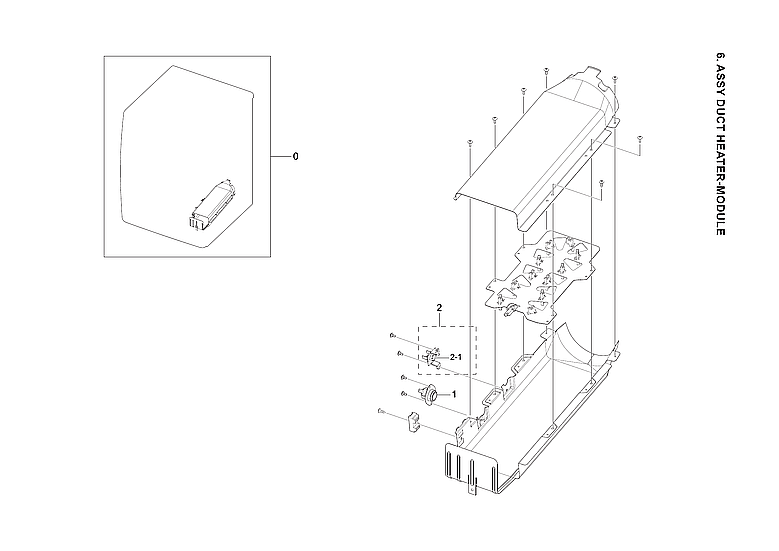 Samsung DVE45B6300C/A3-00 heater-module duct assy diagram