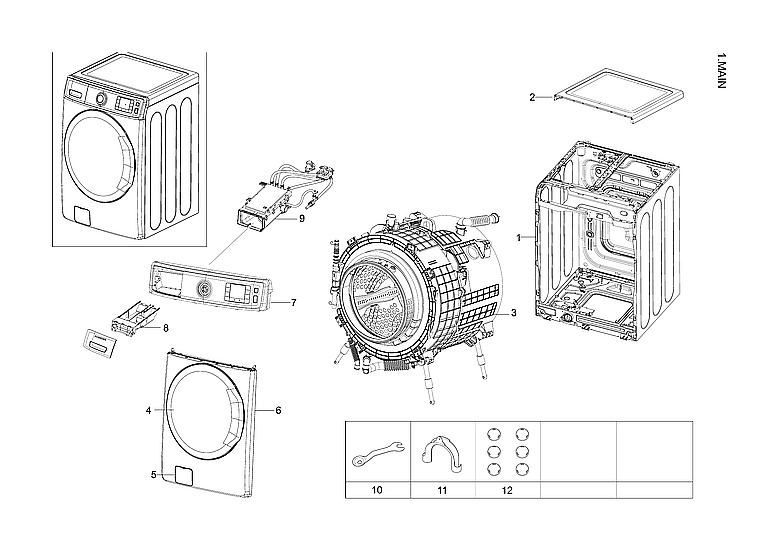 Samsung WF56H9100AV/A2-00 main assy diagram