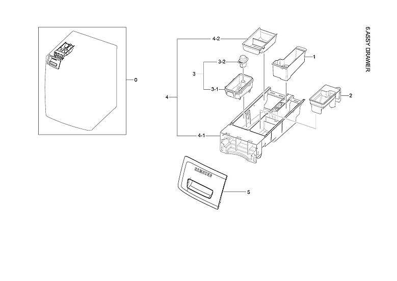 Samsung WF56H9100AV/A2-00 drawer assy diagram