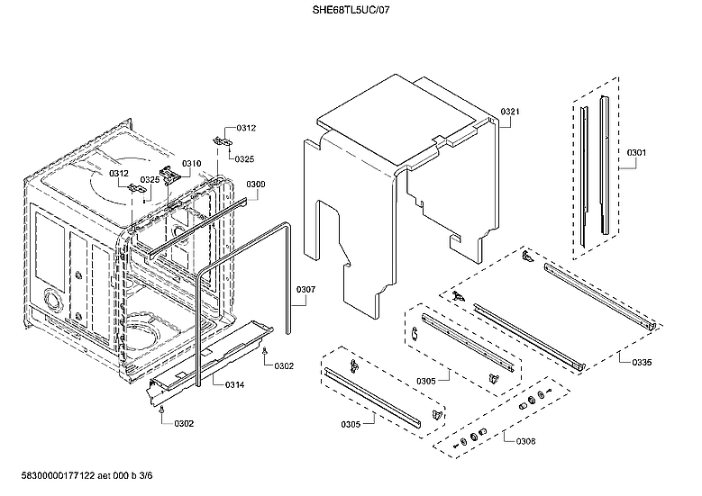 Bosch SHE68TL5UC/07 trim diagram