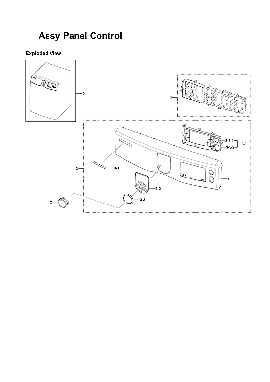 Samsung DV419AGU/XAA-03 control panel assy diagram