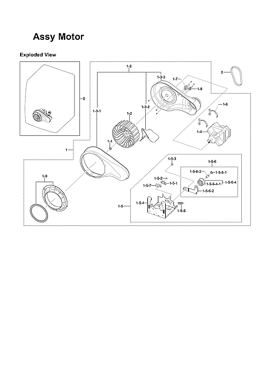 Samsung DV419AGU/XAA-03 motor assy diagram