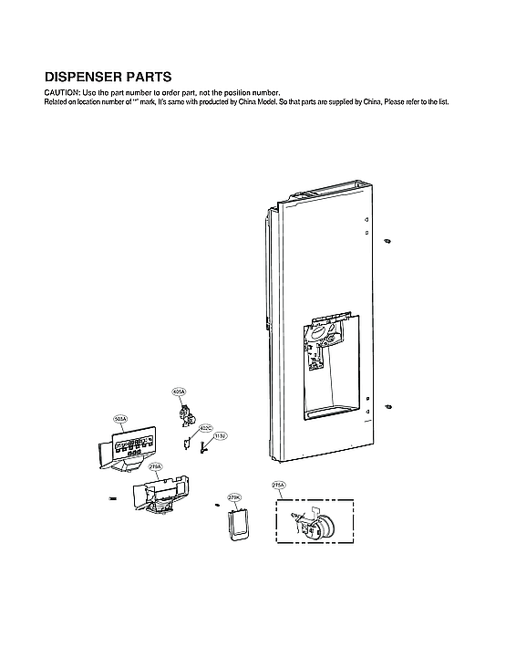 LG LRFXS2513S/00 dispenser parts diagram