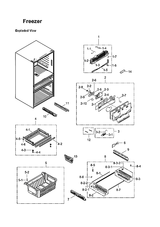 Samsung RF31FMEDBSR/AA-00 freezer parts diagram