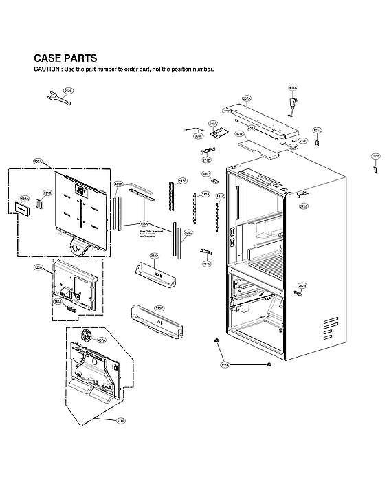 LG LRFVS3006D/01 case parts diagram
