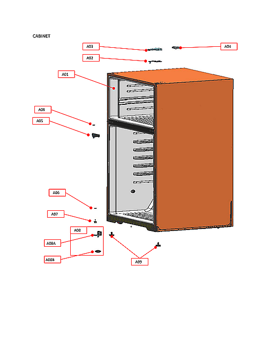 Kenmore 11160499220 cabinet parts diagram
