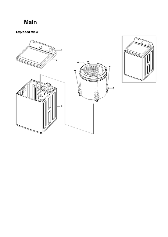 Samsung WA45H7000AW/AA-11 main assy diagram