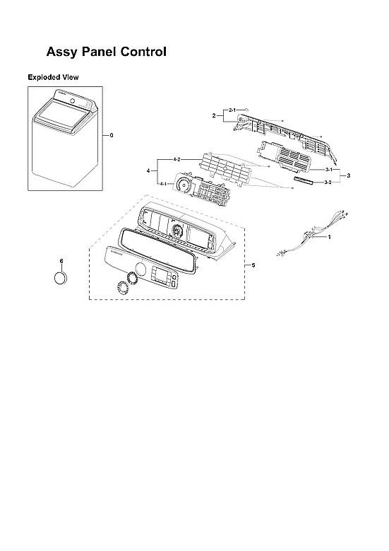Samsung WA45H7000AW/AA-11 control panel assy diagram