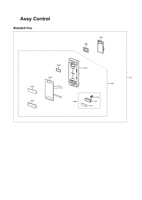 Samsung MS19M8000AS/AA-00 control assy diagram