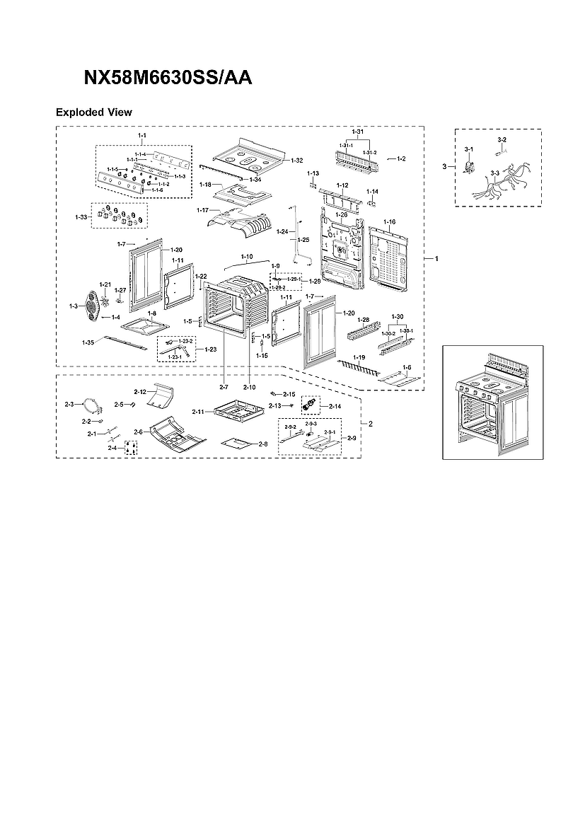 Samsung NX58M6630SS/AA-01 main assy diagram