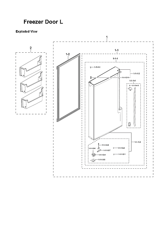 Samsung RF24J9960S4/AA-06 left freezer door parts diagram