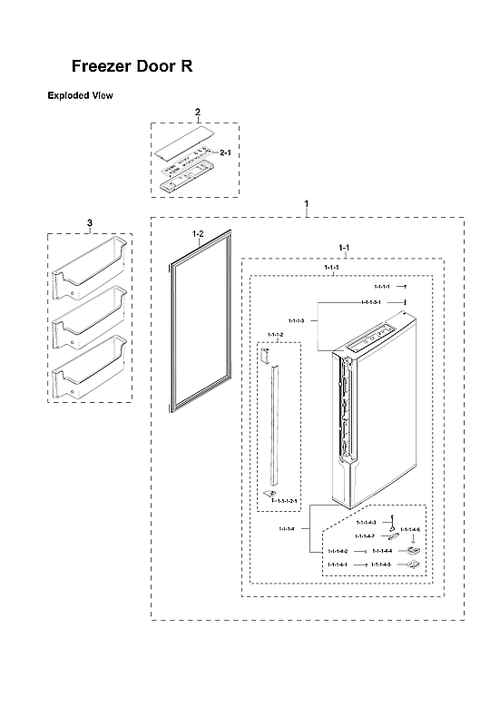 Samsung RF24J9960S4/AA-06 right freezer door parts diagram