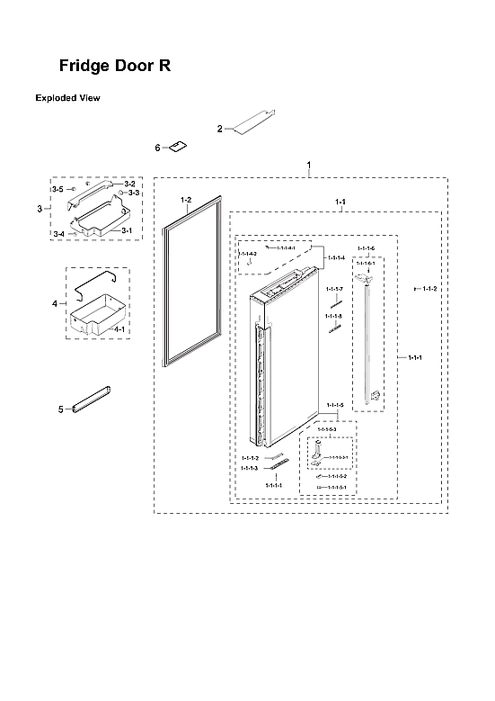 Samsung RF24J9960S4/AA-06 right refrigerator door parts diagram