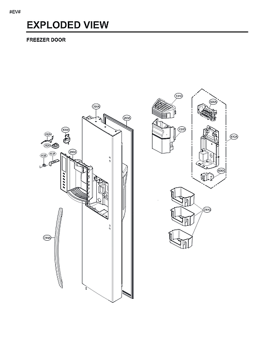 LG LSXS26326B/01 freezer door parts diagram